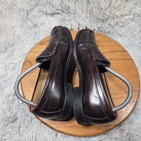 Vintage Bostonian Crown Windsor Mens Size 7.5M Burgundy Leather Penny Loafers - Picture 4 of 8